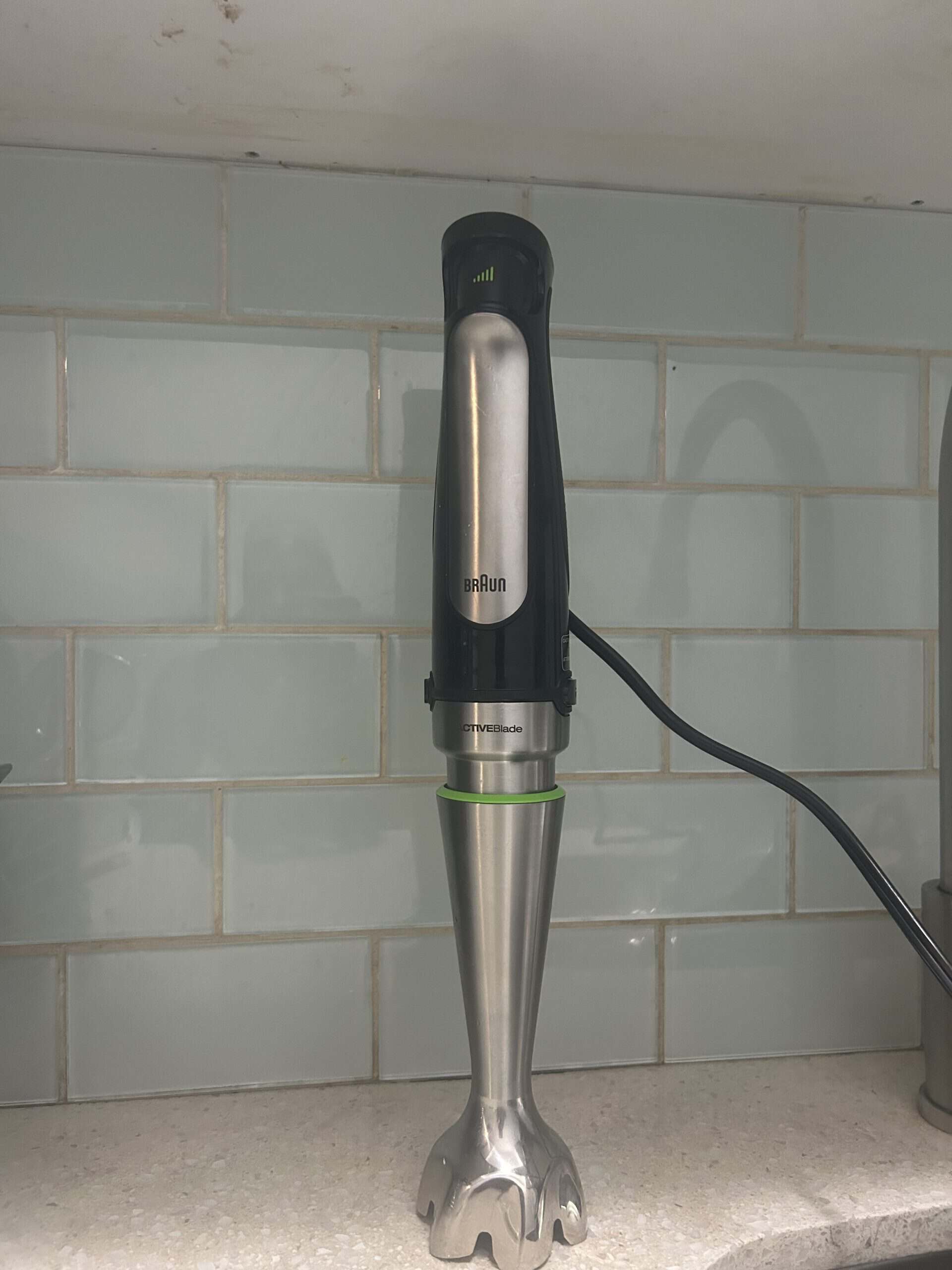 Braun ActiveBlade hand blender on a kitchen counter